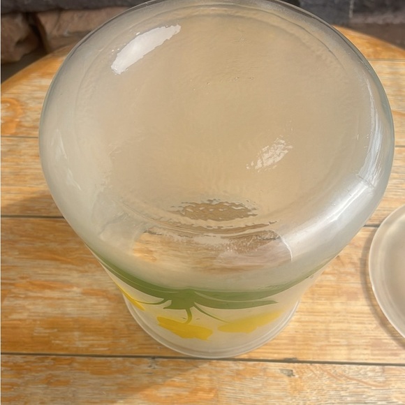 Vintage Bartlett Collins Pokee Yellow Tulip Frosted Glass Cookie Jar/Canister - Picture 7 of 10
